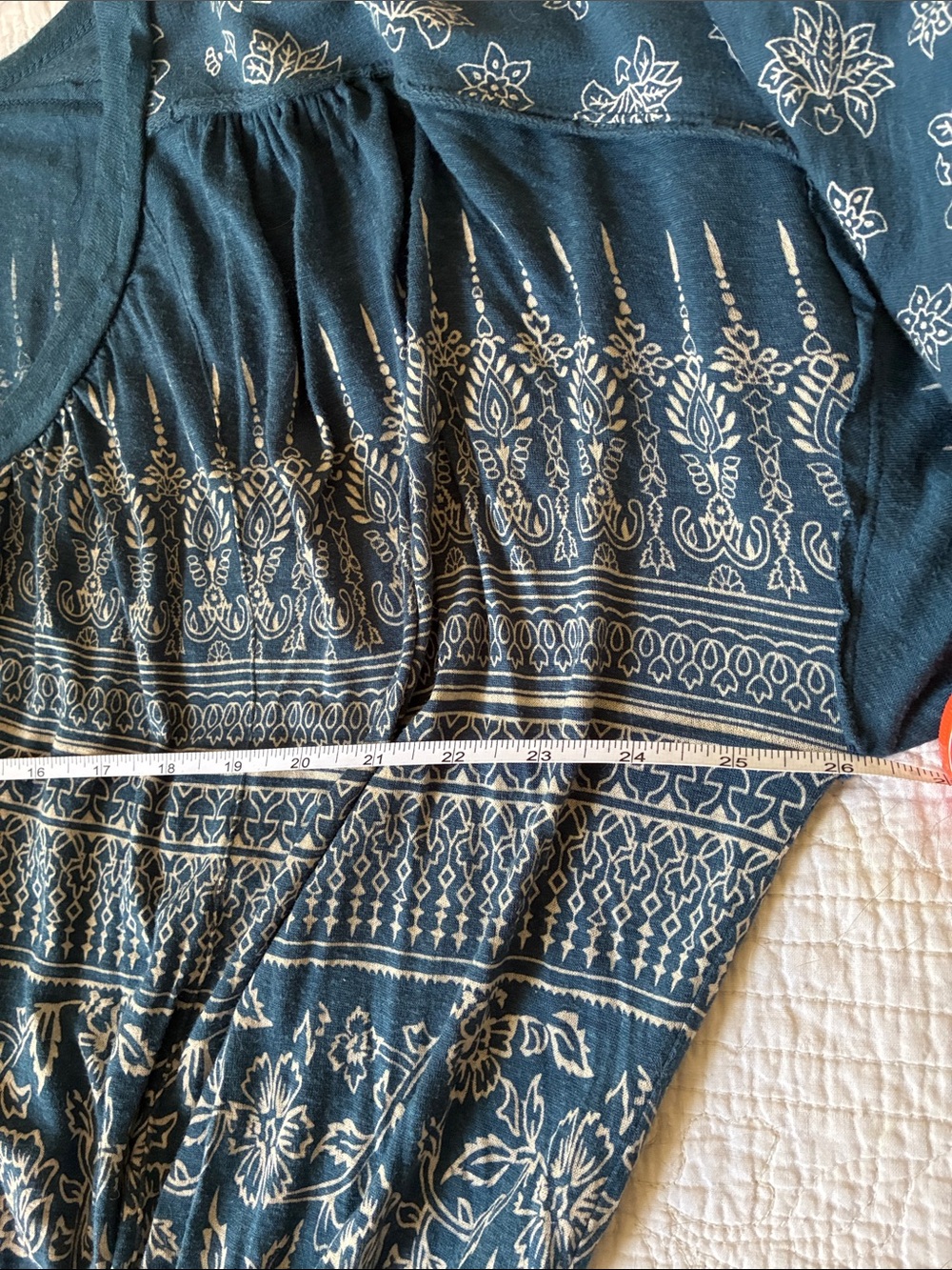 Free People Boho weekend warrior Blouse blue open back long sleeve oversized med - Picture 10 of 13